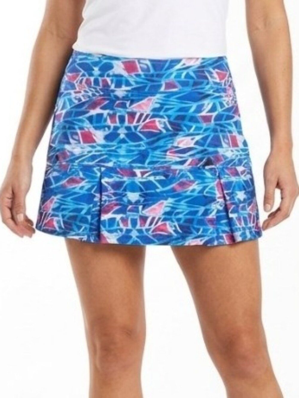 Reel Legends Women's Pull-On Beach Comber Skort Blue Pink Skirt Shorts Sz M